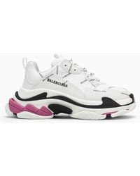 Balenciaga Sneaker triple s all over logo bianca/nera/rosa - Bianco