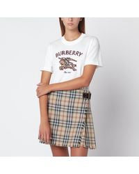 Burberry - Cotton Crew-Neck T-Shirt With Knight Check - Lyst