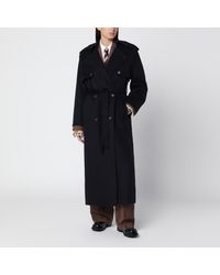IVY & OAK - Dark Double-Breasted Wool Coat - Lyst