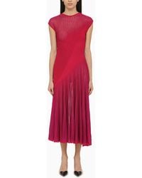 Alaïa - Pink Twisted Silk Blend Long Dress - Lyst