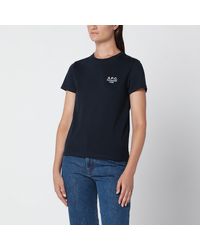 A.P.C. - Dark Cotton T-Shirt With Embroidery - Lyst