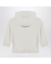 Givenchy - Cream Ribbed Hoodie - Lyst