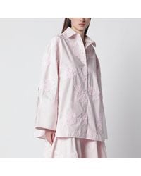 ROTATE BIRGER CHRISTENSEN - Oversized Orchid Shirt With Floral Embroidery - Lyst