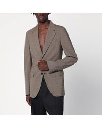 MM6 by Maison Margiela - Single-breasted Jacket Brown In Wool Blend - Lyst