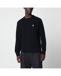 Moncler - Wool Sweater With Logo Patch - Lyst