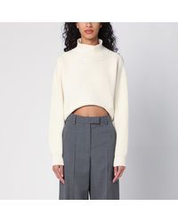 Erika Cavallini Semi Couture - Evelina Cream Turtleneck Sweater - Lyst