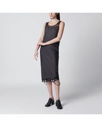 MM6 by Maison Margiela - Midi Slip Dress With Lace Trims - Lyst