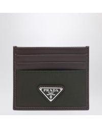 Prada - Speedrock Kartenetui Aus Re-Nylon Im Camouflage-Design Und Leder - Lyst