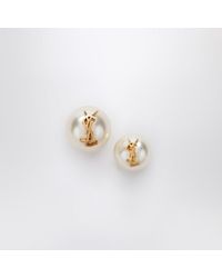 Saint Laurent Cassandre Single Earring in White | Lyst Australia
