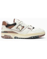 New Balance - Sneaker bassa 550 bianca/marrone vintage - Lyst