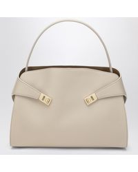 Ferragamo - Ivory And Ochre Leather Hug Soft M Handbag - Lyst