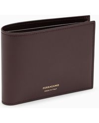 Ferragamo - Dark Barolo Billfold Wallet With Coin Purse - Lyst