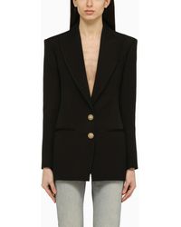 Balmain - Wool Single Breasted Jacket With Jewelled Buttons - Lyst