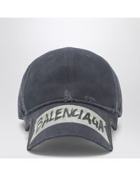 Balenciaga - Schwarze Masking-Tape-Cap Im Washed-Look - Lyst