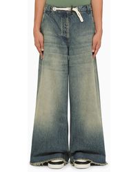 8 MONCLER PALM ANGELS - Loose And Washed Denim Jeans - Lyst