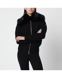 Moose Knuckles - Wool Cardigan With Faux Fur Collar - Lyst