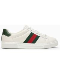 Gucci - Ace /green Leather Low Trainer - Lyst