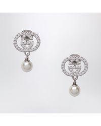 Gucci - Gg Earrings With Crystals And Pearls - Lyst