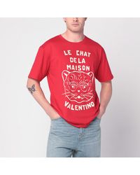 Valentino - T-Shirt With Le Chat De La Maison Print - Lyst