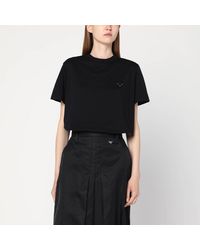 Prada - T-Shirt With Triangle Logo - Lyst