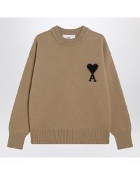 Ami Paris - Camel Ami De Coeur Sweater - Lyst