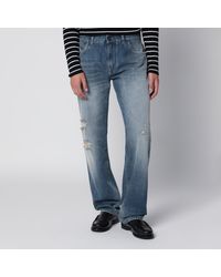 Dolce & Gabbana - Washed-Effect Jeans With Logo Plaque - Lyst