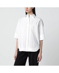 P.A.R.O.S.H. - Cotton Shirt With Pleated Detail - Lyst