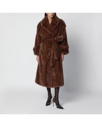 BB COUTURE - Farrah Double-Breasted Coat With Belt - Lyst