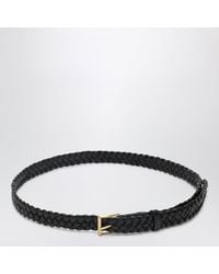 Bottega Veneta - Intreccio Calfskin Solo Belt With Metal Buckle - Lyst