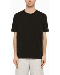 Champion - T-shirt girocollo nera in cotone - Lyst