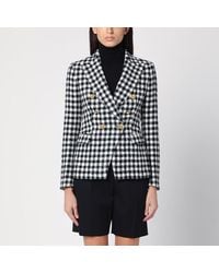 Tagliatore - Zweireihige Karierte Jacke Weiß/Schwarz - Lyst