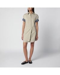 Loewe - Short Cotton And Silk Wrap Dress - Lyst