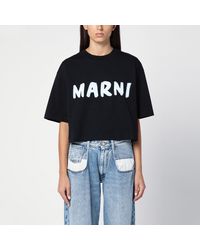 Marni - Cropped T-shirt With Logo Print - Lyst