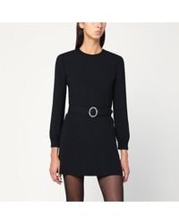 Saint Laurent - Mini Dress With Belt - Lyst