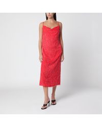 Bottega Veneta - Midi Dress With Fringe-Effect Texture - Lyst