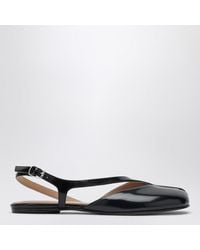 Maison Margiela - Brushed Leather Tabi Slingback Sandals - Lyst
