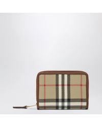 Burberry - Kleine Reißverschluss-Geldbörse Mit Check-Muster - Lyst
