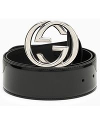 Gucci - Cintura gg nera in pelle - Lyst