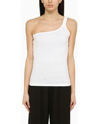 Isabel Marant - White One Shoulder Cotton Tank Top - Lyst
