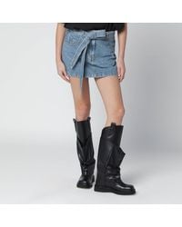 The Attico - Light Denim Mini Skirt - Lyst