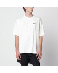 Satisfy - Mothtech Aged Ecru T-Shirt With Holes - Lyst