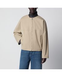 Bottega Veneta - Cotton Jacket With Intrecciato Collar - Lyst