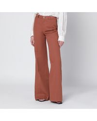 Chloé - Flared Cotton Trousers - Lyst