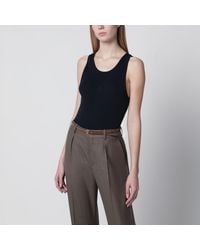 Saint Laurent - Cassandre Ribbed Cotton Jersey Tank Top - Lyst