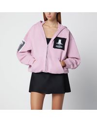 Balenciaga - Antique Cotton Jersey Zip-Up Hoodie - Lyst