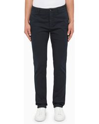 Department 5 Navy Cotton Chino Pants - Blue