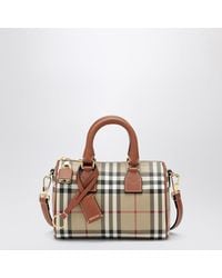 Burberry - Mini Bowling Bag With Check Pattern - Lyst