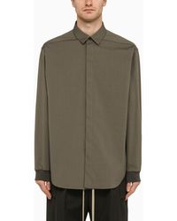 Fear Of God - Cotton And Wool Oxford Shirt Olive - Lyst