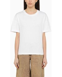 FEDERICA TOSI - T-shirt girocollo bianca in cotone - Lyst