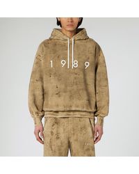 1989 STUDIO Logo-Embroidered Hoodie in Gray for Men | Lyst